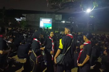 Materi Wawasan Kebangsaan TNI Terangi Malam Pertama LDKS SMK Poncol 2026 di Bawah Sinar Rembulan
